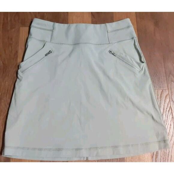 Lucy Long Athletic Skirt XS Khaki Tan Stretch Workout Zip Pockets Tall Stretch - Picture 1 of 4